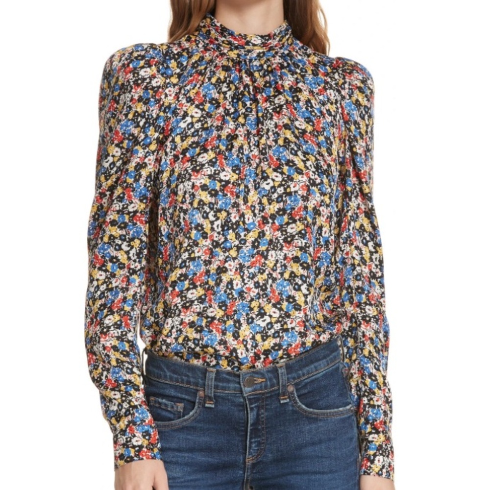 Veronica Beard "Mena" floral-print top size 4